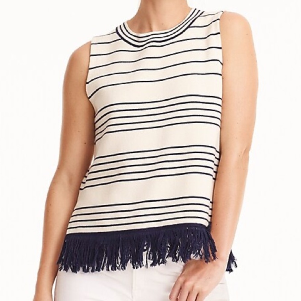 NWT JCrew sweater tank with fringe